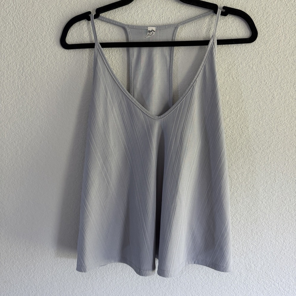 Intimately Free People Women Size XS Tank Top Grey Ribbed V-Neck Racerback